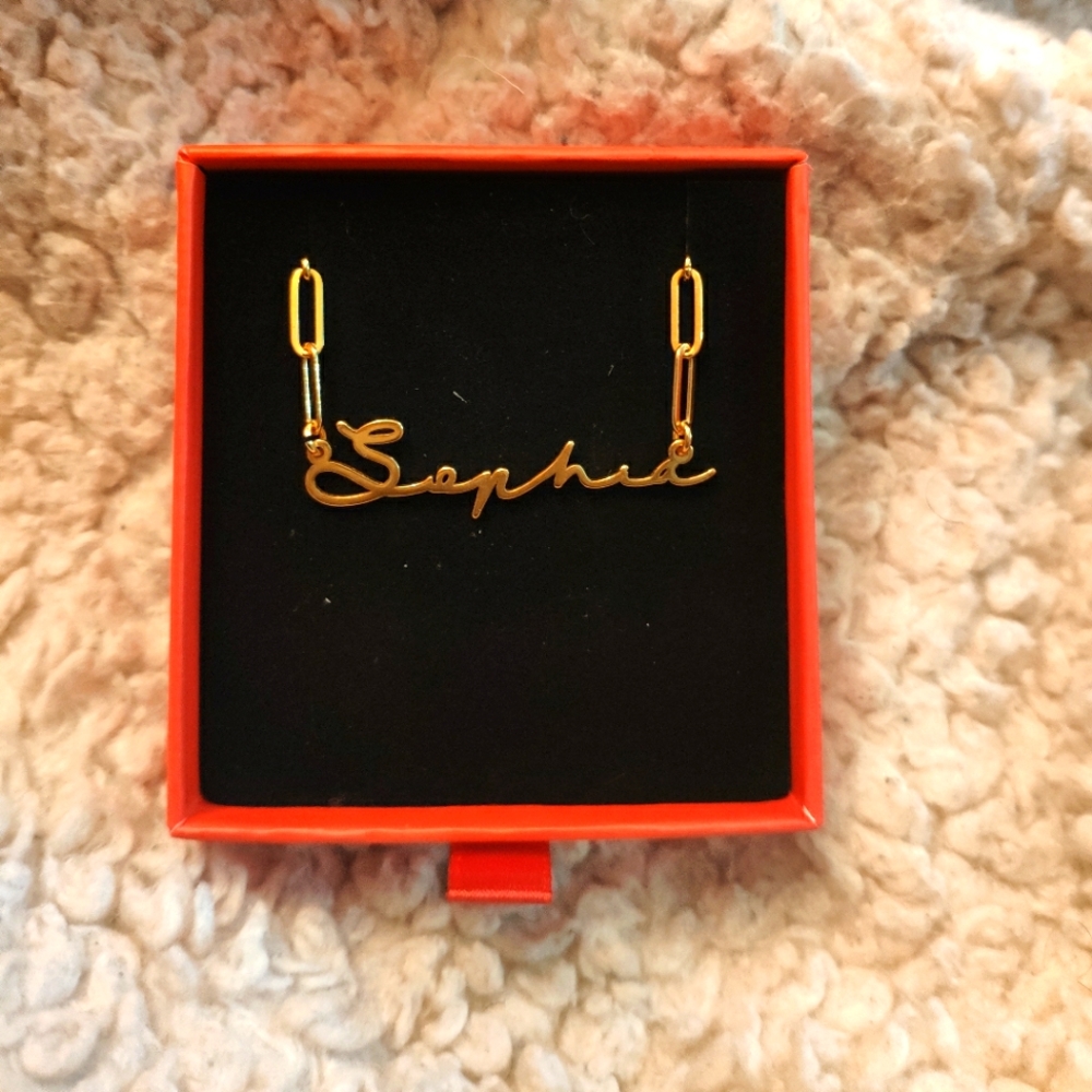 18 inch Gold over Sterling Silver Name Necklace